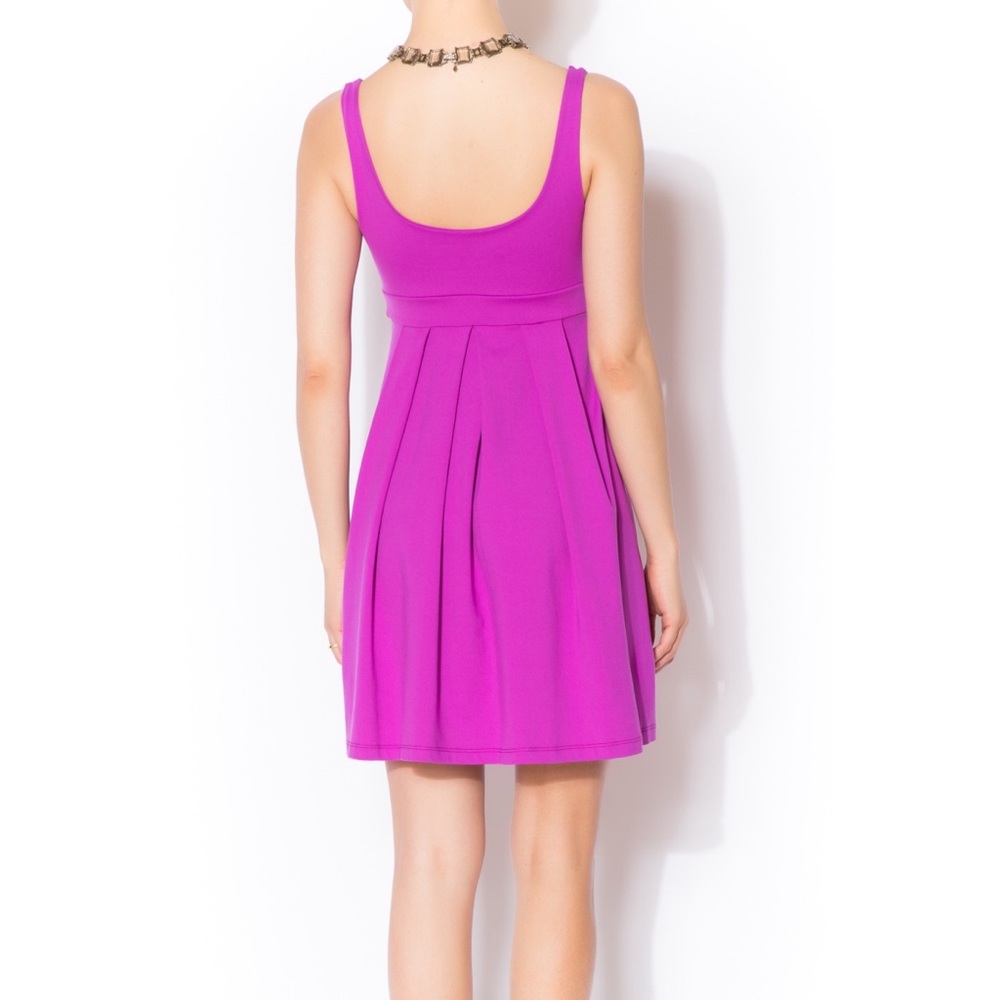 EUC- Susana Monaco Fuchsia Pleated SleevelessTank Dress- Size Small - Picture 2 of 5